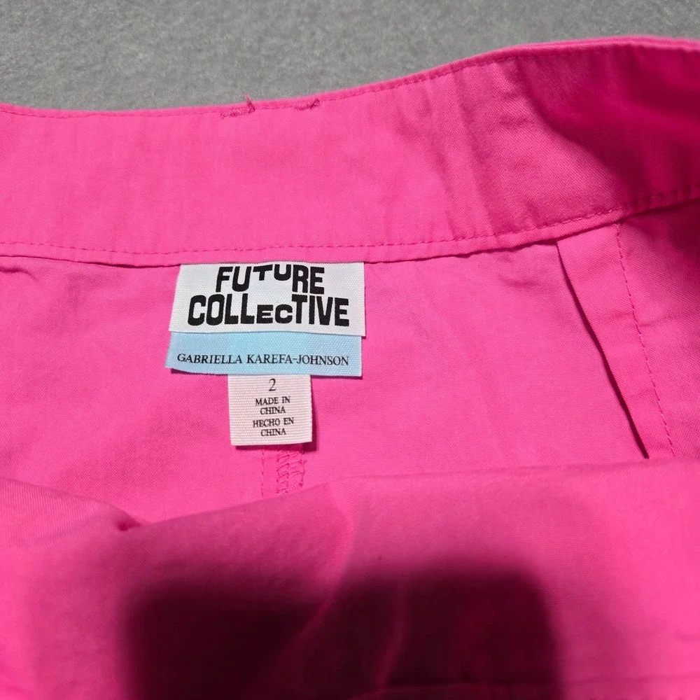 Future Collective‎ Gabriella Karefa-Johnson Pink Cargo Wrap Skort Womens 2 Mini